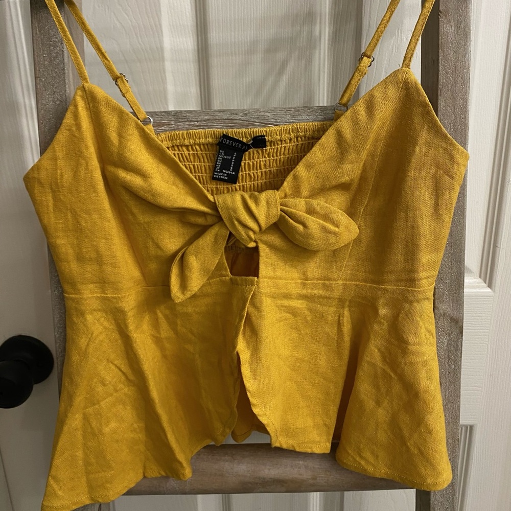 Cropped mustard yellow top